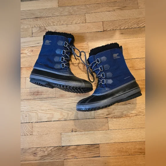 Sorel 1964 PAC Nylon Waterproof Snow Boots in Navy, Black | Mens Size 10 - Picture 4 of 16